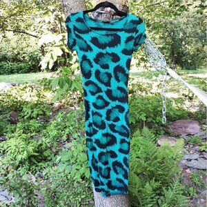 𝅺EMERALD Green Wild Leopard Dress
